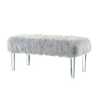 Andral Contemporary Faux Fur Upholstery Entryway Bench by Silver Orchid