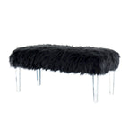 Andral Contemporary Faux Fur Upholstery Entryway Bench by Silver Orchid