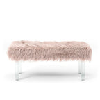 Andral Contemporary Faux Fur Upholstery Entryway Bench by Silver Orchid