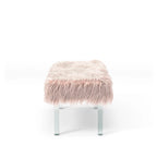 Andral Contemporary Faux Fur Upholstery Entryway Bench by Silver Orchid