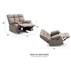 Cindy Fabric Upholstery Reclining Chair - 37L x 39W x 38H