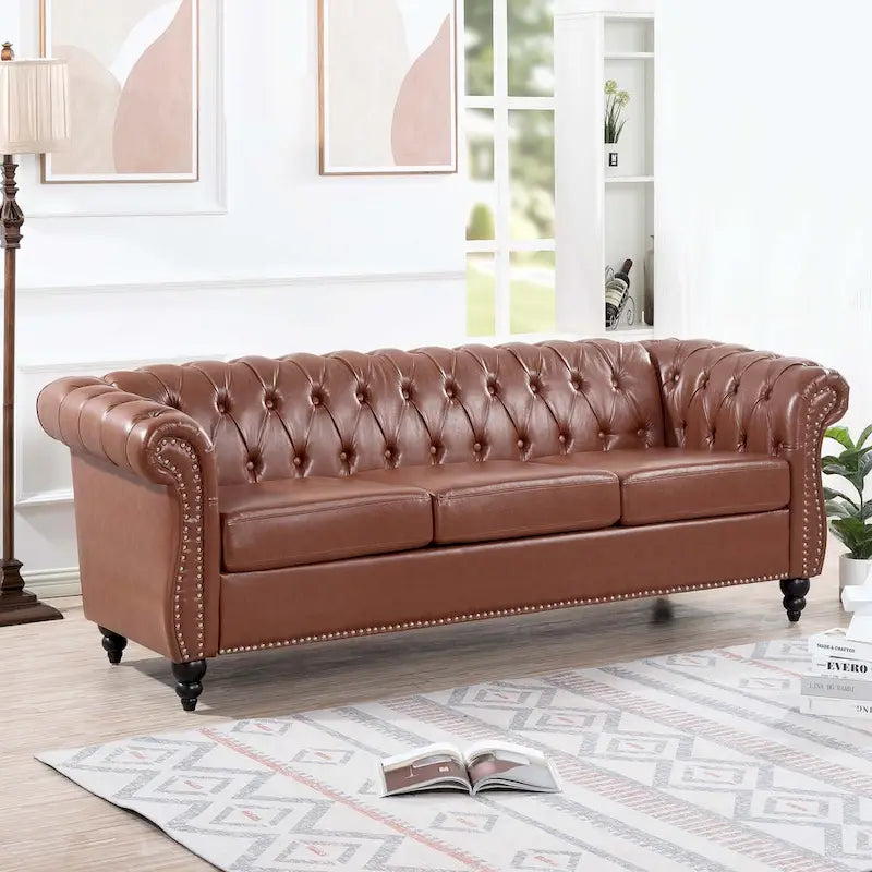Comfortable Sofa For Living Room,with tight pleated rolled arms