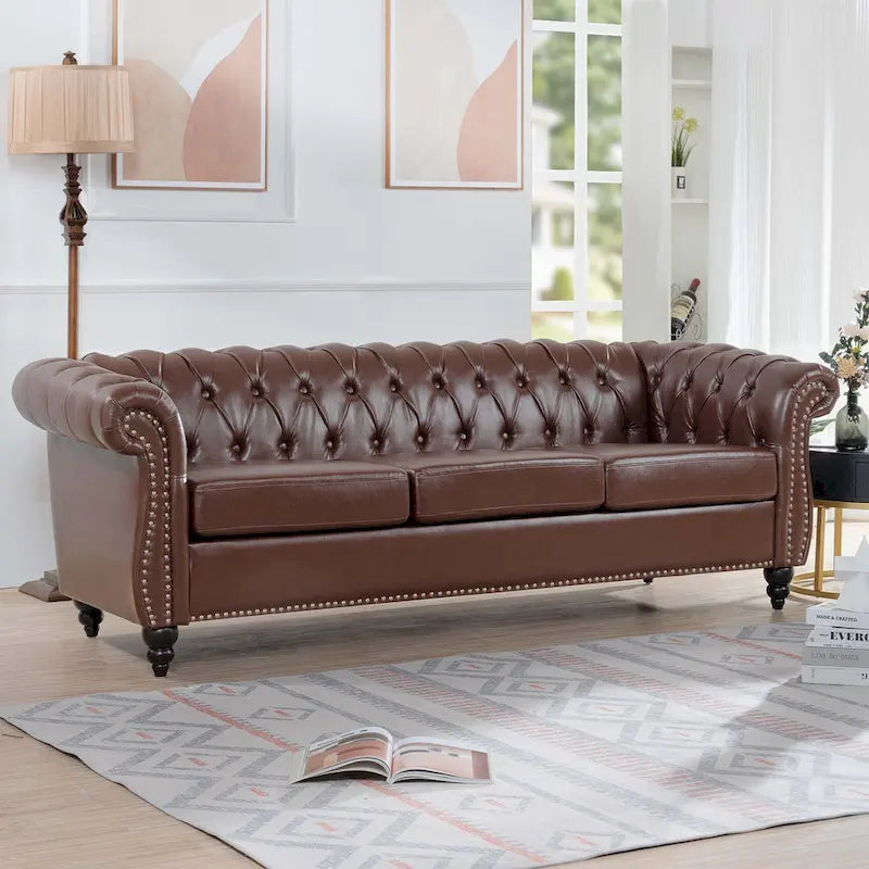Comfortable Sofa For Living Room,with tight pleated rolled arms