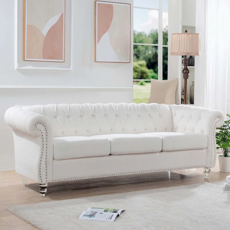 Comfortable Sofa For Living Room,with tight pleated rolled arms