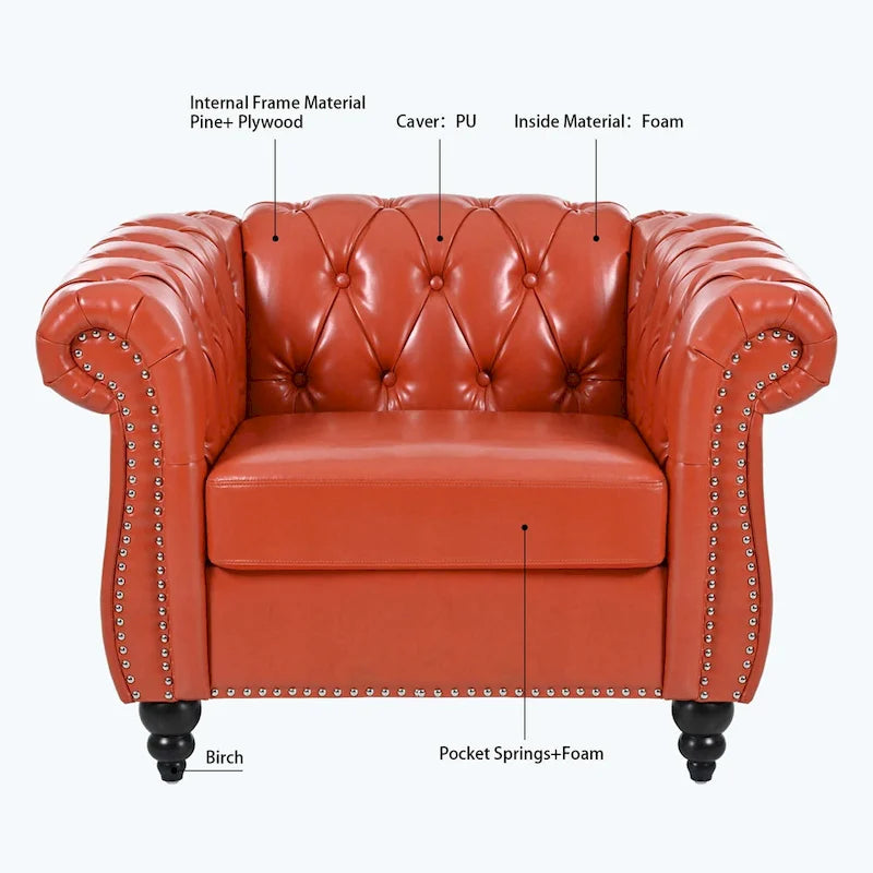 Comfortable Sofa For Living Room,with tight pleated rolled arms