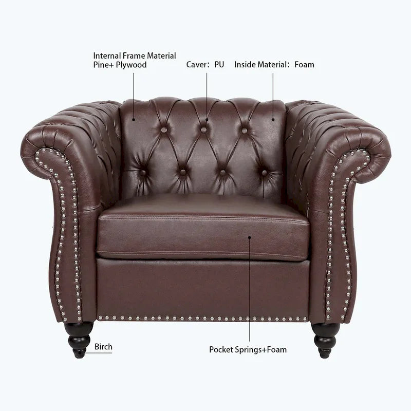 Comfortable Sofa For Living Room,with tight pleated rolled arms