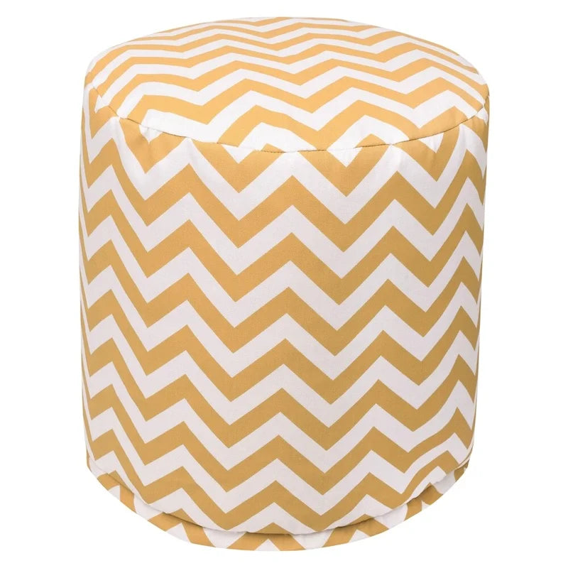 Majestic Home Goods Chevron Indoor / Outdoor Ottoman Pouf 16 L x 16 W x 17 H