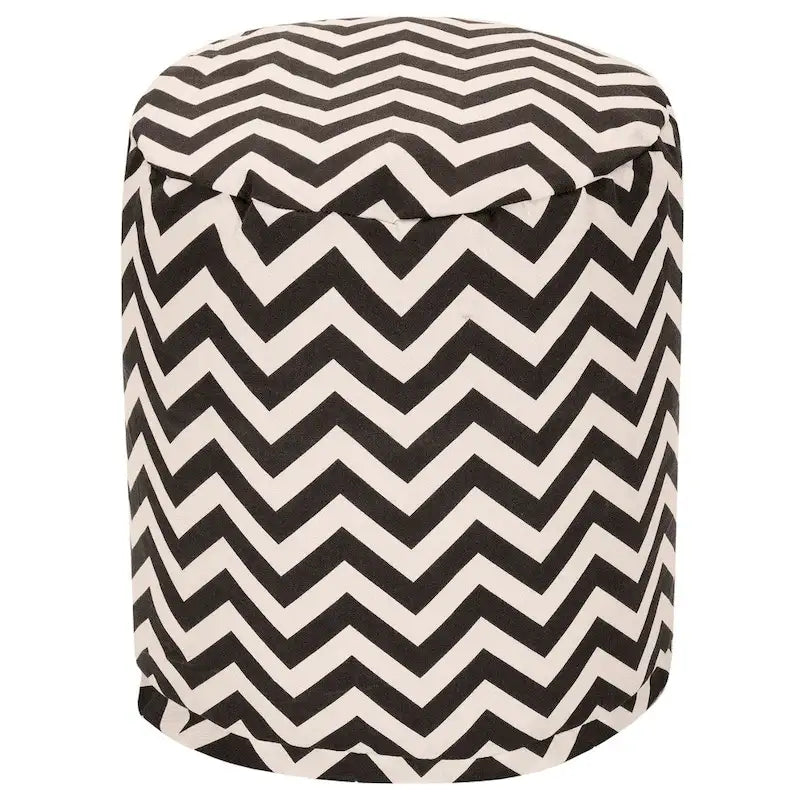 Majestic Home Goods Chevron Indoor / Outdoor Ottoman Pouf 16 L x 16 W x 17 H