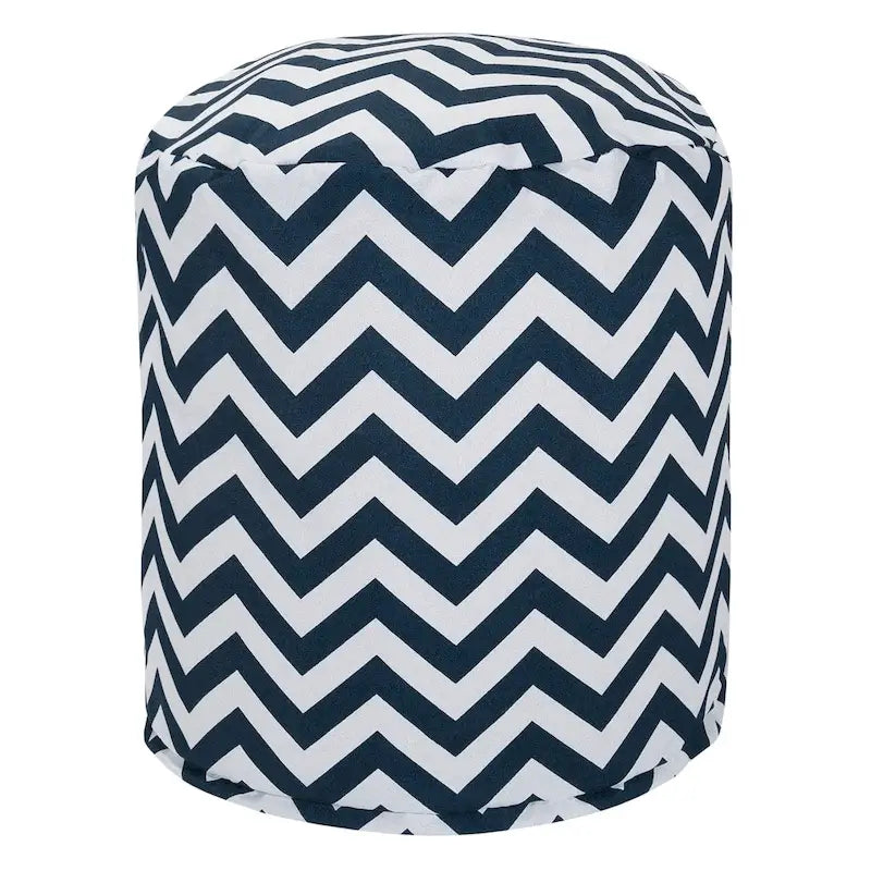 Majestic Home Goods Chevron Indoor / Outdoor Ottoman Pouf 16 L x 16 W x 17 H
