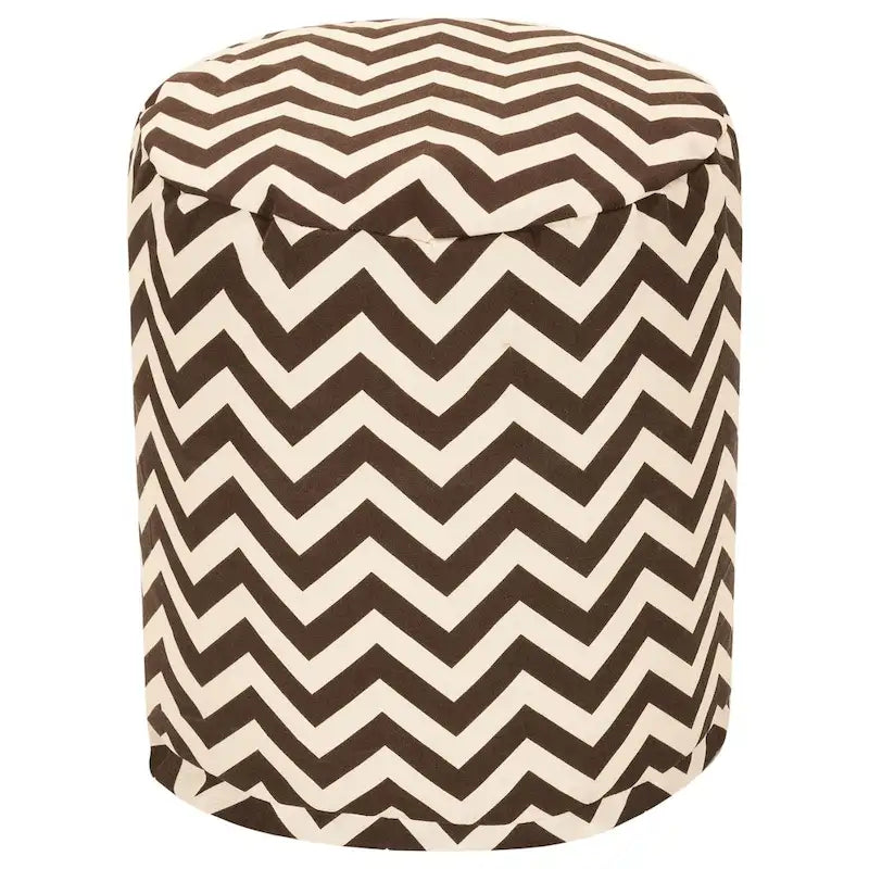 Majestic Home Goods Chevron Indoor / Outdoor Ottoman Pouf 16 L x 16 W x 17 H