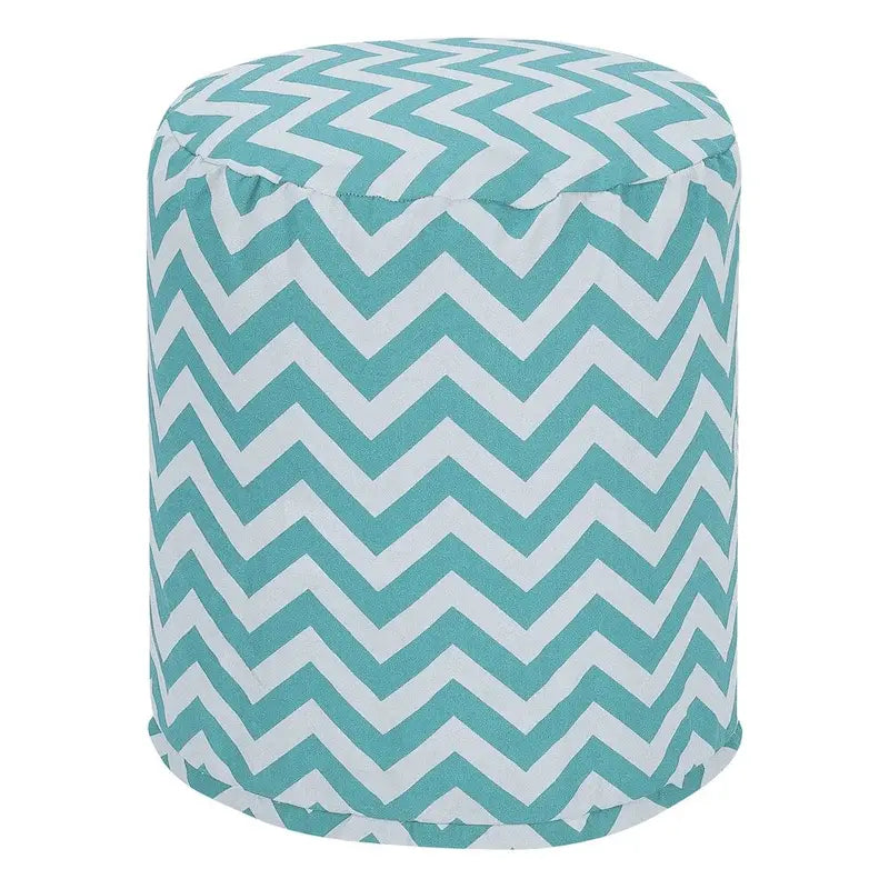 Majestic Home Goods Chevron Indoor / Outdoor Ottoman Pouf 16 L x 16 W x 17 H