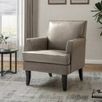 Nileus Contemporary and Classic Polyester Accent Chair with Solid Wooden Legs by HULALA HOME