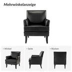 Nileus Contemporary and Classic Polyester Accent Chair with Solid Wooden Legs by HULALA HOME