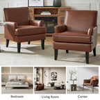 Nileus Contemporary and Classic Polyester Accent Chair with Solid Wooden Legs by HULALA HOME
