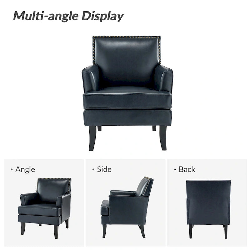 Nileus Contemporary and Classic Polyester Accent Chair with Solid Wooden Legs by HULALA HOME