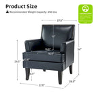 Nileus Contemporary and Classic Polyester Accent Chair with Solid Wooden Legs by HULALA HOME