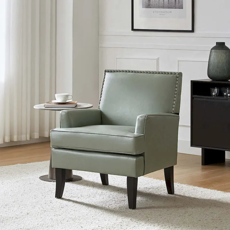 Nileus Contemporary and Classic Polyester Accent Chair with Solid Wooden Legs by HULALA HOME