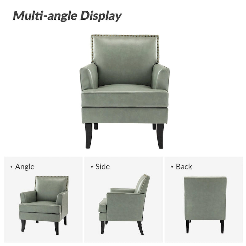 Nileus Contemporary and Classic Polyester Accent Chair with Solid Wooden Legs by HULALA HOME