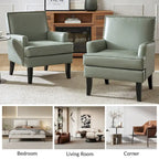 Nileus Contemporary and Classic Polyester Accent Chair with Solid Wooden Legs by HULALA HOME