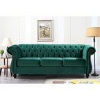 Kemos Velvet Chesterfield 2-Piece Set-Chair and Sofa