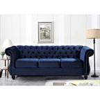 Kemos Velvet Chesterfield 2-Piece Set-Chair and Sofa
