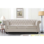 Kemos Velvet Chesterfield 2-Piece Set-Chair and Sofa