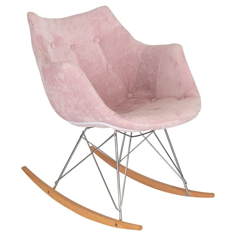 Willow Modern Velvet Upholstered Rocking Nursery Chair - Mid Century Accent Armchair for Home Living Bedroom Indoor & Outdoor