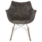Willow Modern Velvet Upholstered Rocking Nursery Chair - Mid Century Accent Armchair for Home Living Bedroom Indoor & Outdoor