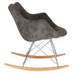 Willow Modern Velvet Upholstered Rocking Nursery Chair - Mid Century Accent Armchair for Home Living Bedroom Indoor & Outdoor