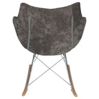 Willow Modern Velvet Upholstered Rocking Nursery Chair - Mid Century Accent Armchair for Home Living Bedroom Indoor & Outdoor