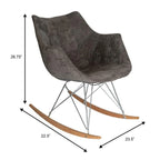 Willow Modern Velvet Upholstered Rocking Nursery Chair - Mid Century Accent Armchair for Home Living Bedroom Indoor & Outdoor