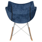Willow Modern Velvet Upholstered Rocking Nursery Chair - Mid Century Accent Armchair for Home Living Bedroom Indoor & Outdoor