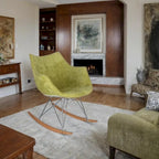 Willow Modern Velvet Upholstered Rocking Nursery Chair - Mid Century Accent Armchair for Home Living Bedroom Indoor & Outdoor