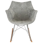 Willow Modern Velvet Upholstered Rocking Nursery Chair - Mid Century Accent Armchair for Home Living Bedroom Indoor & Outdoor