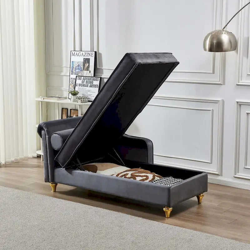 Modern Upholstery Chaise Lounge Chair with Storage