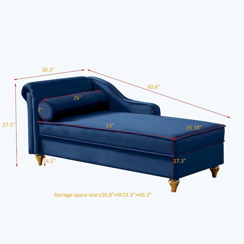Modern Upholstery Chaise Lounge Chair with Storage