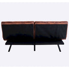 Futon Couch Sofa Bed, Faux Leather Sleeper Futons Convertible Loveseat Furniture for Compact Small Space, Dorm, Living Room