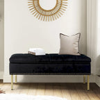 Egmont Contemporary Velvet Flip-Top Storage Bench by HULALA HOME