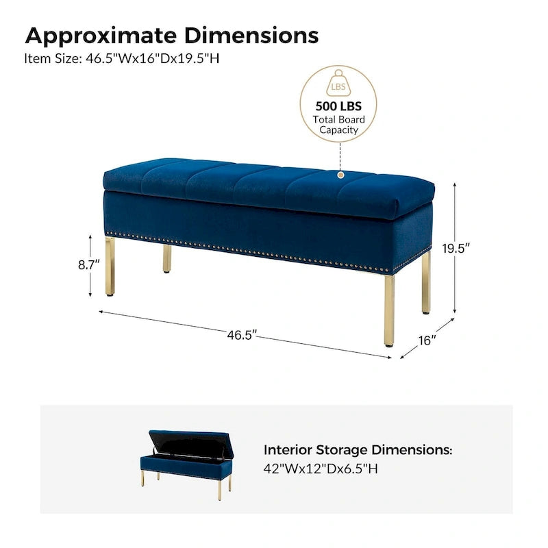 Egmont Contemporary Velvet Flip-Top Storage Bench by HULALA HOME