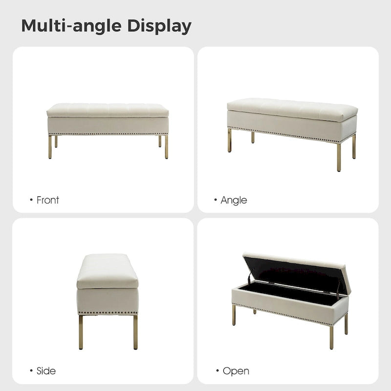 Egmont Contemporary Velvet Flip-Top Storage Bench by HULALA HOME