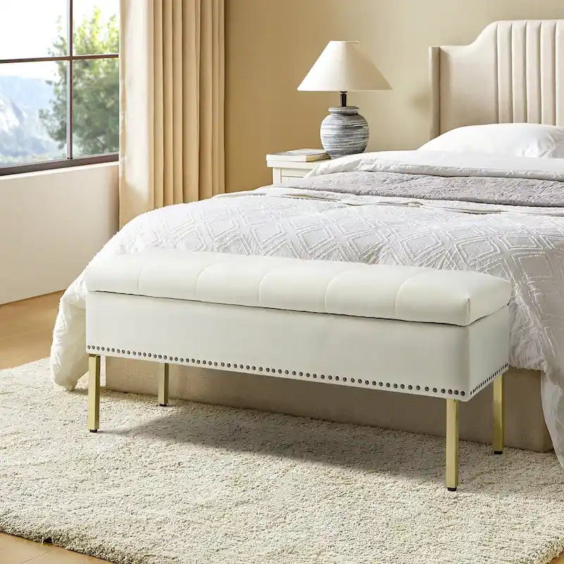 Egmont Contemporary Velvet Flip-Top Storage Bench by HULALA HOME