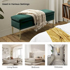 Egmont Contemporary Velvet Flip-Top Storage Bench by HULALA HOME