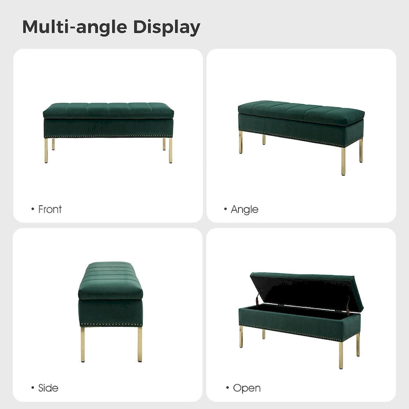 Egmont Contemporary Velvet Flip-Top Storage Bench by HULALA HOME