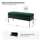 Egmont Contemporary Velvet Flip-Top Storage Bench by HULALA HOME