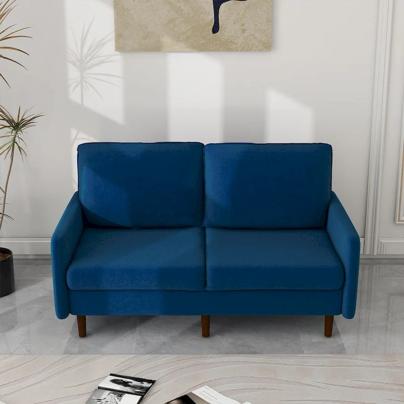 56.88 Modern Couch Velvet Loveseat Sofa for Living Room Furniture