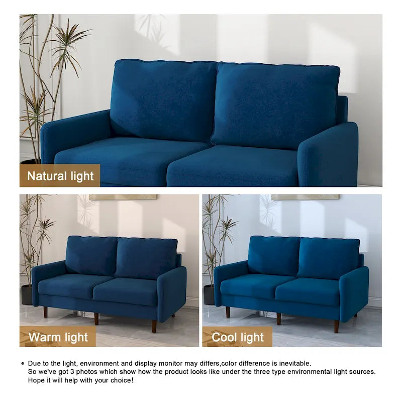 56.88 Modern Couch Velvet Loveseat Sofa for Living Room Furniture