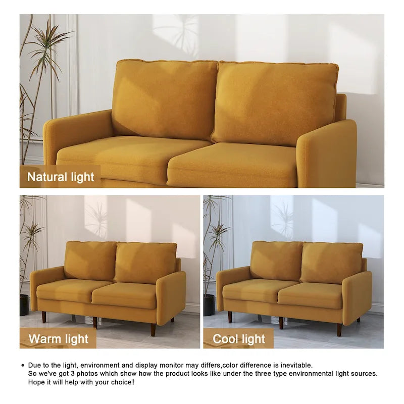 56.88 Modern Couch Velvet Loveseat Sofa for Living Room Furniture