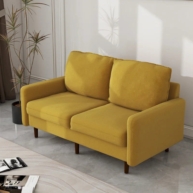 56.88 Modern Couch Velvet Loveseat Sofa for Living Room Furniture