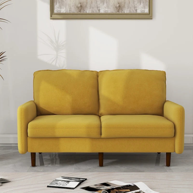 56.88 Modern Couch Velvet Loveseat Sofa for Living Room Furniture
