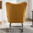Rocking Chair Upholstered Glider Rocker Rocking Accent Chair Padded Seat with High Backrest Armchair